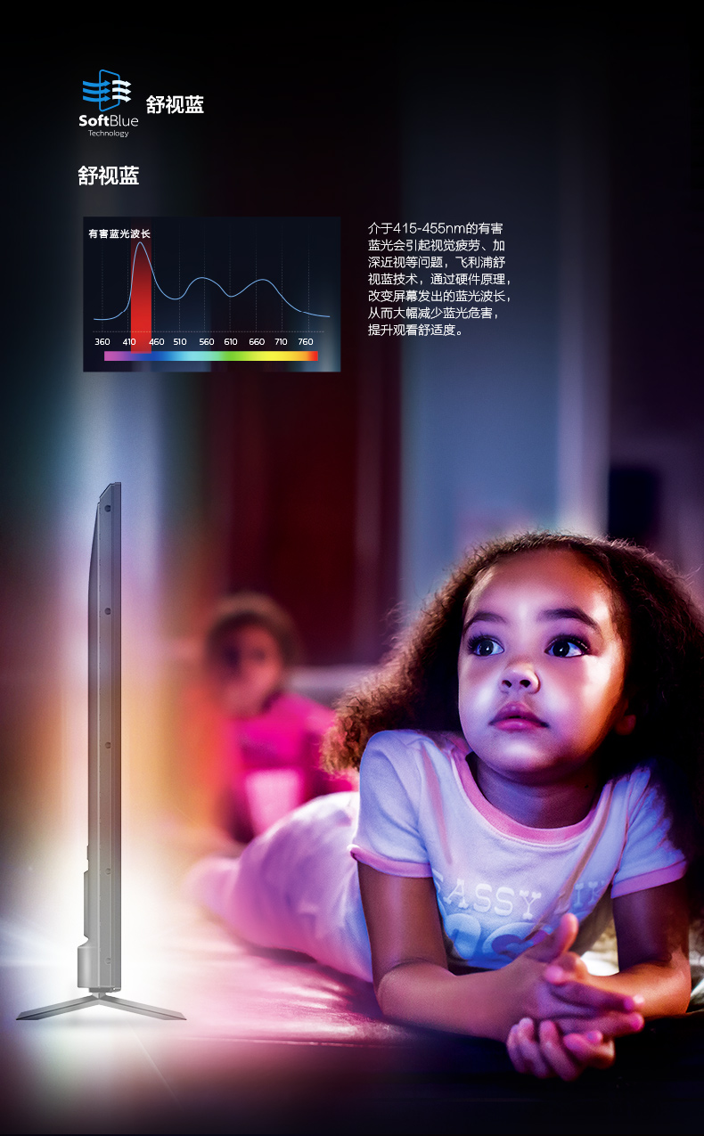 65英寸飞利浦65PUF8565/T3 4K环景光 舒视蓝护眼 杜比视界 MEMC 3+32G 蓝牙AI智能语音 网络液晶电视