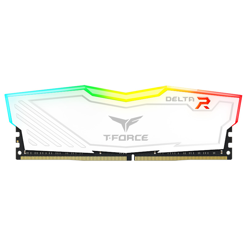 十铨科技（Team） DELTA RGB 3600 8GX2套装 白色 DDR4 台式内存条灯条炫彩发光