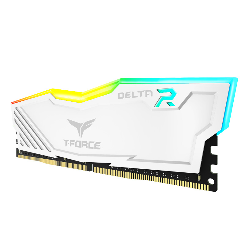 十铨科技（Team） DELTA RGB 3600 8GX2套装 白色 DDR4 台式内存条灯条炫彩发光