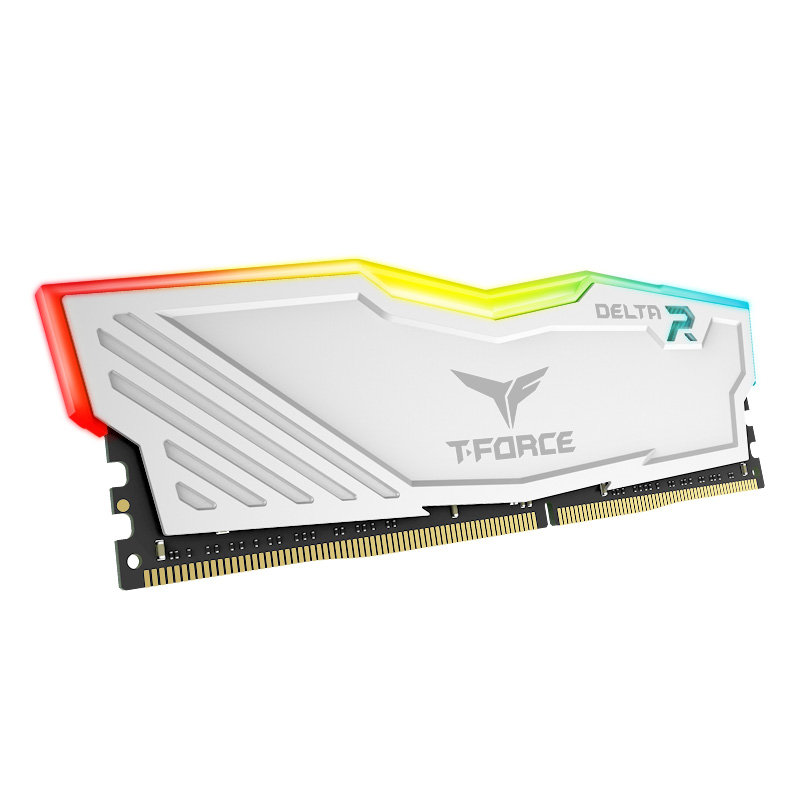 十铨科技（Team） DELTA RGB 3600 8GX2套装 白色 DDR4 台式内存条灯条炫彩发光