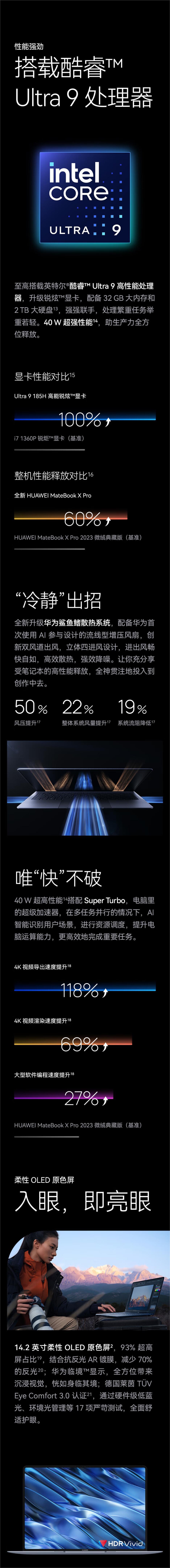 华为MateBook X Pro酷睿 Ultra7 32G 1T 14.2英寸笔记本电脑 3.1K高刷触控屏 超轻薄OLED 2024新款