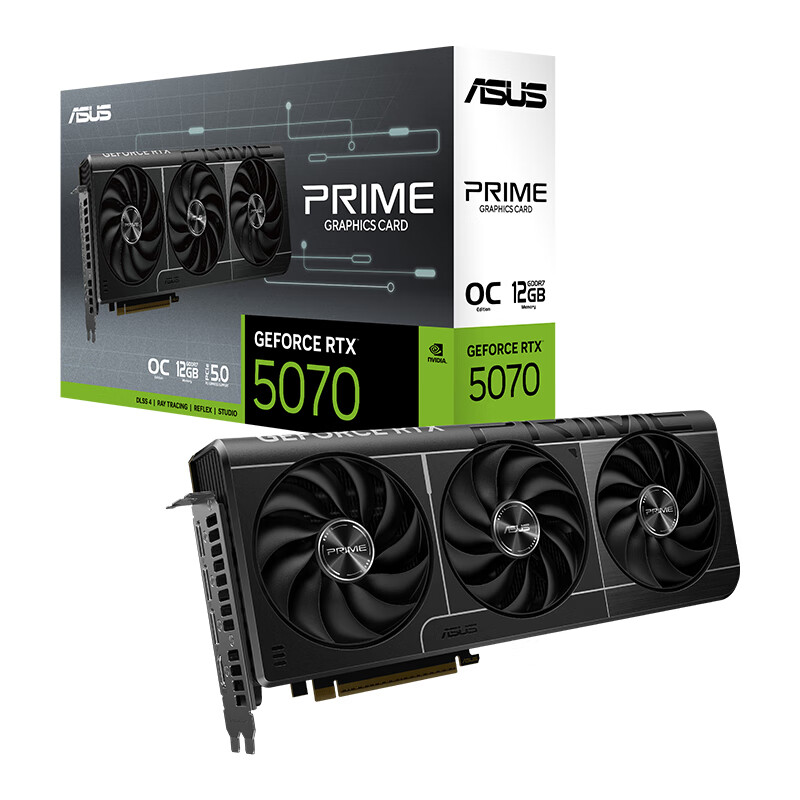 华硕显卡 PRIME RTX5070 O12G 5070大师OC12G 高性能游戏独立显卡
