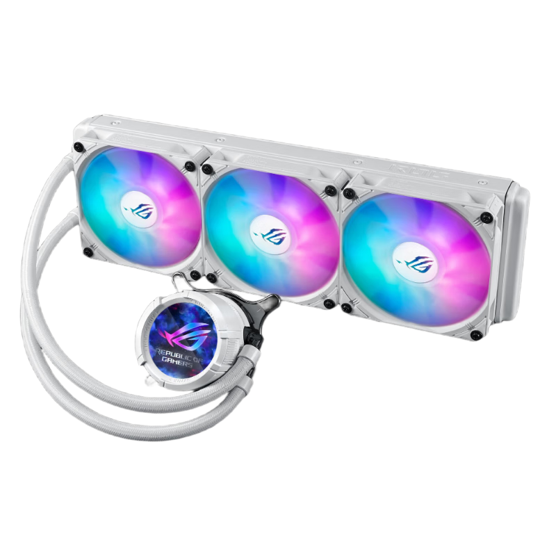 华硕ROG STRIX 飞龙三代360 LCD 吹雪 一体式CPU水冷散热器 白色水冷