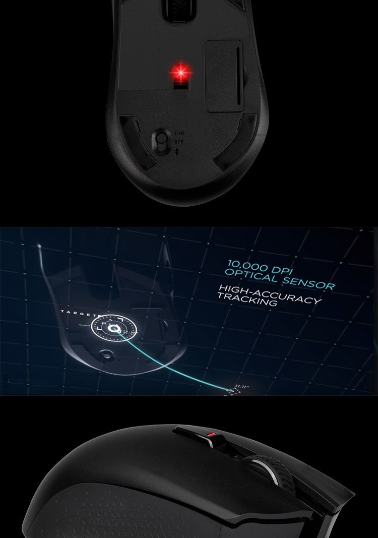 美商海盗船 (USCORSAIR) 鱼叉 HARPOON RGB WIRELESS 无线鼠标 游戏鼠标 RGB背光 可充电 黑色 10000DPI