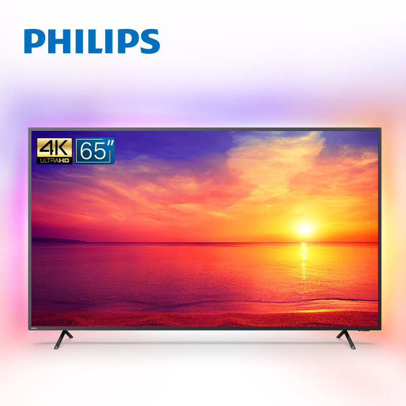 65英寸飞利浦65PUF8565/T3 4K环景光 舒视蓝护眼 杜比视界 MEMC 3+32G 蓝牙AI智能语音 网络液晶电视