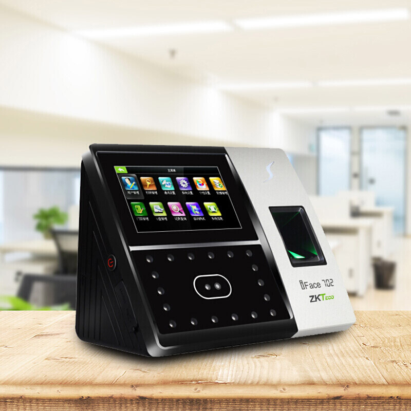 ZKTeco iFace702 人脸指纹考勤机 高速识别打卡机 触屏操控门禁一体机